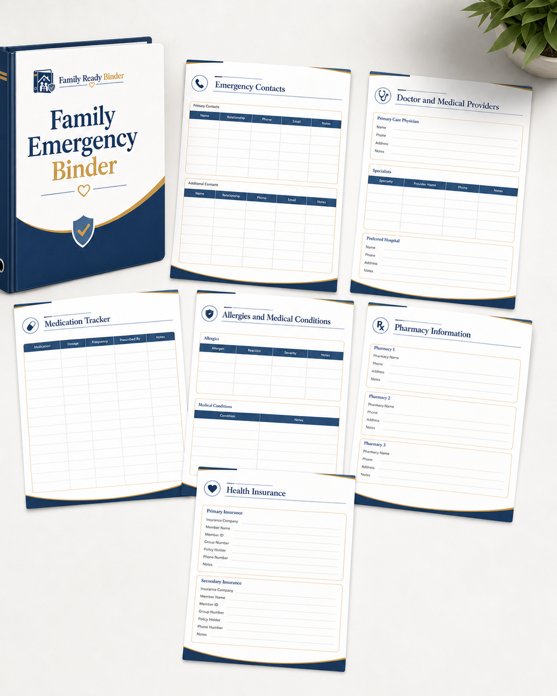 Medical worksheet preview pages